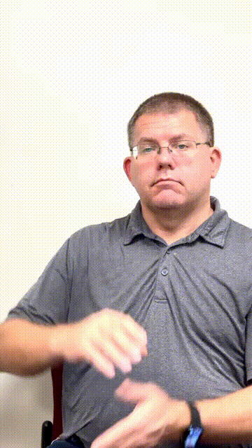 Animated demonstration of the ASL sign for student